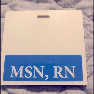 Masters in science, registered nurse badge